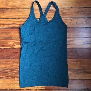 Pine green seamless shelf-bra tank, 6
